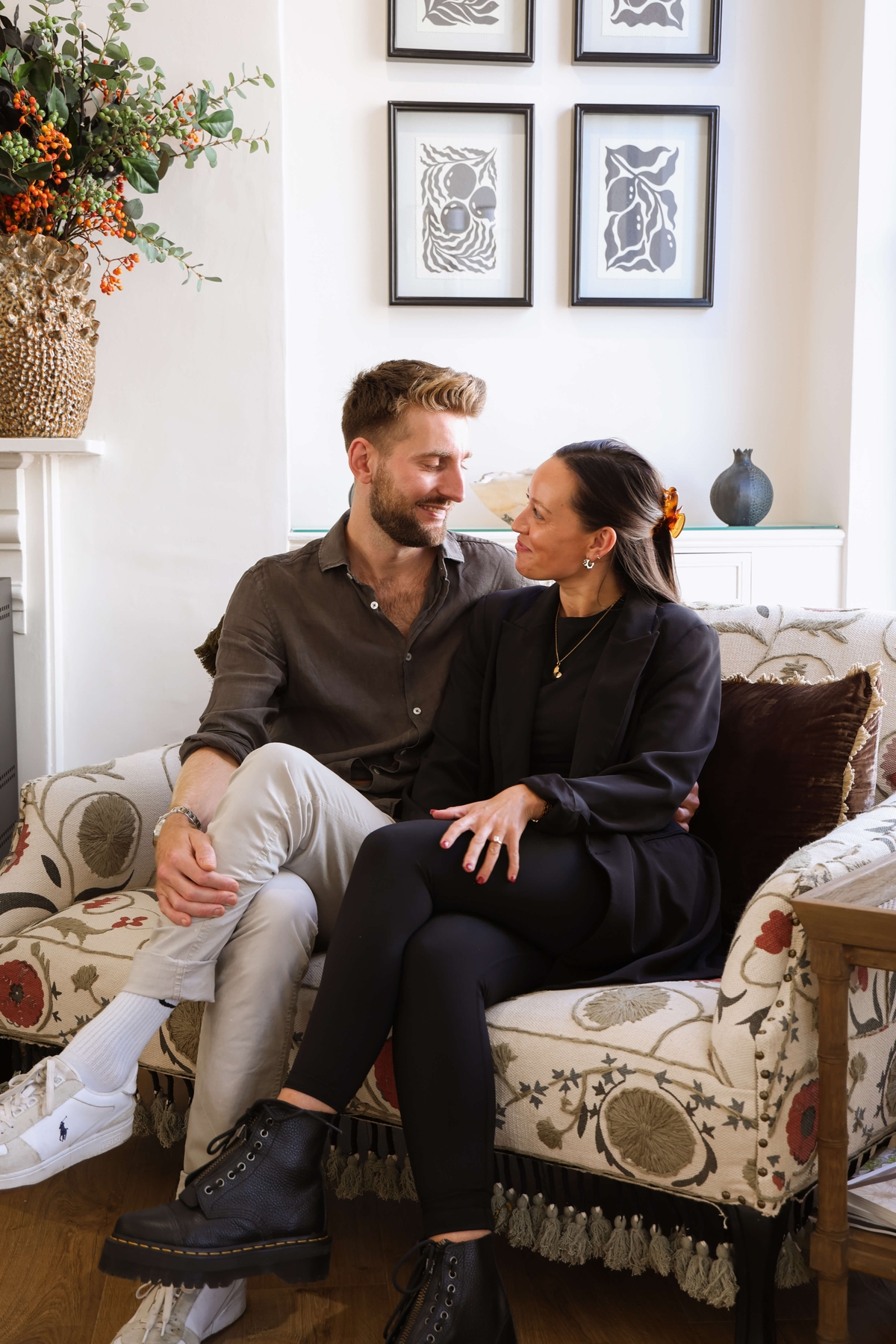 Sam & Gigi standing in front of Hone & Howe salon shopfront